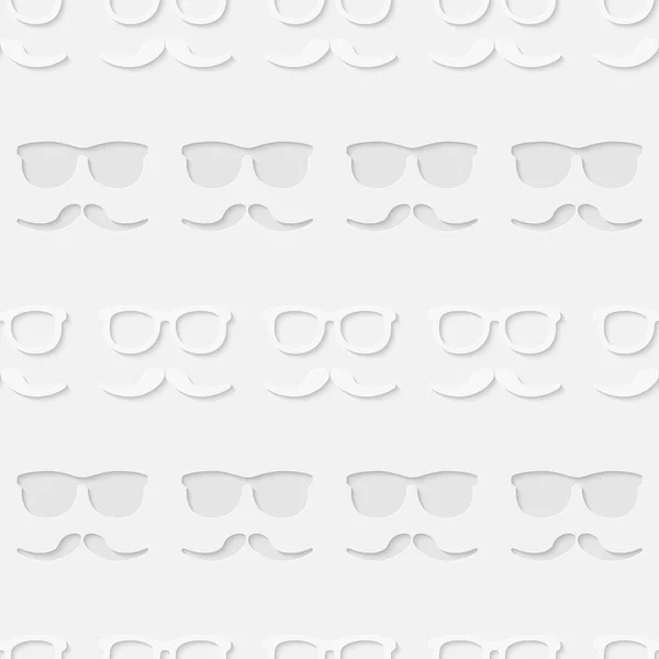 Hipster sunglasses and mustache seamless pattern — Stock Vector