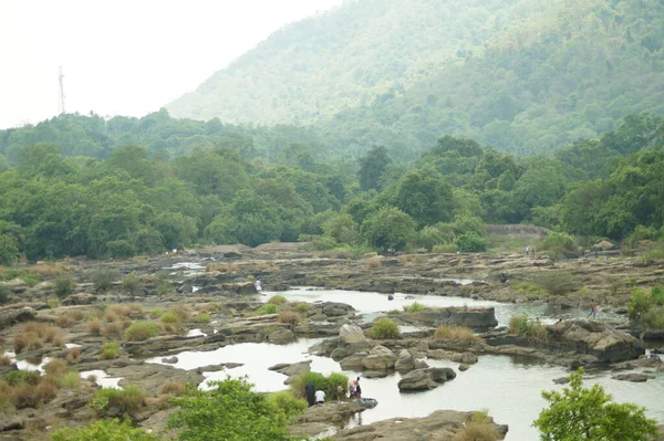 Bassin Fluvial Avec Rochers Dans Rivière Chalakudy Kerala Inde — Photo