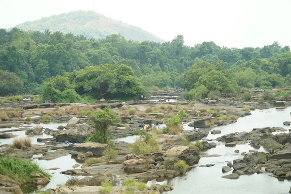 Бассейн Реки Камнями Реке Чалакуды Штате Керала Индия — стоковое фото