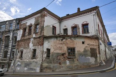 Moskova. Khokhlovsky Yolu. Kültür Evi 'nin Köşesi Orijinal