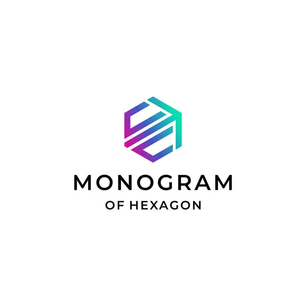 Geometrik çizgilerle oluşturulan altıgenler ve monogram harfleri hakkında modern, eşsiz ve basit bir logo. EPS10, Vector.