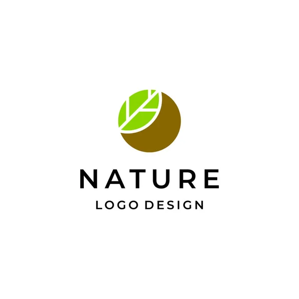 Logotipo Moderno Único Simples Sobre Folhas Vida Natural Criado Com —  Vetores de Stock