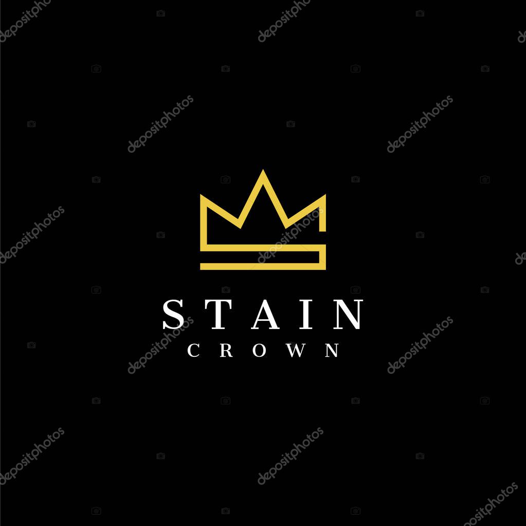 Clean line logo design that represent letter S and crown - EPS10 - Vector.