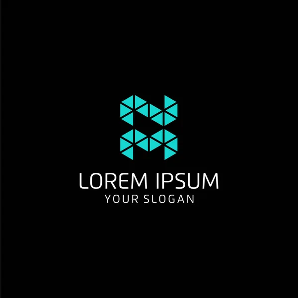 Koyu arkaplanlı NM harfinin modern logo tasarımı - EPS10 - Vektör.