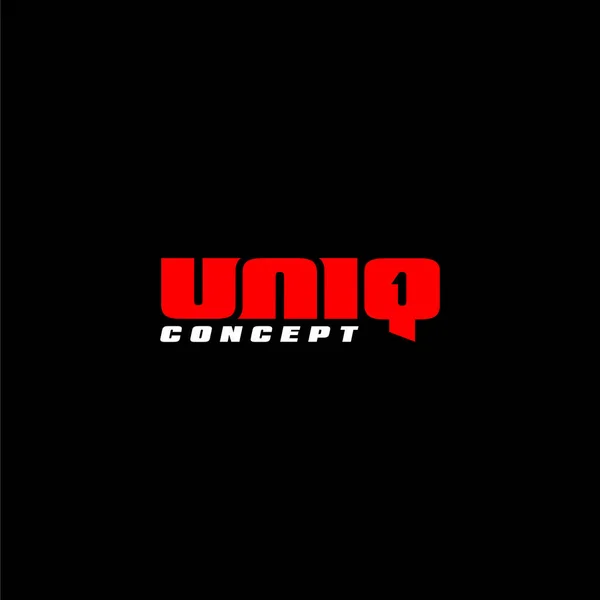 Koyu arkaplanlı UNIQ 'nun temiz metin logosu - EPS10 - Vektör.