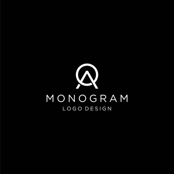 O harfinin monogram logo tasarımı ve A qith koyu arkaplan - EPS10.