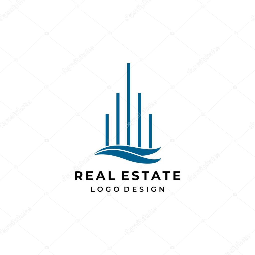 A simple, geometric real estate logo or building on a white background.EPS10, Vector.