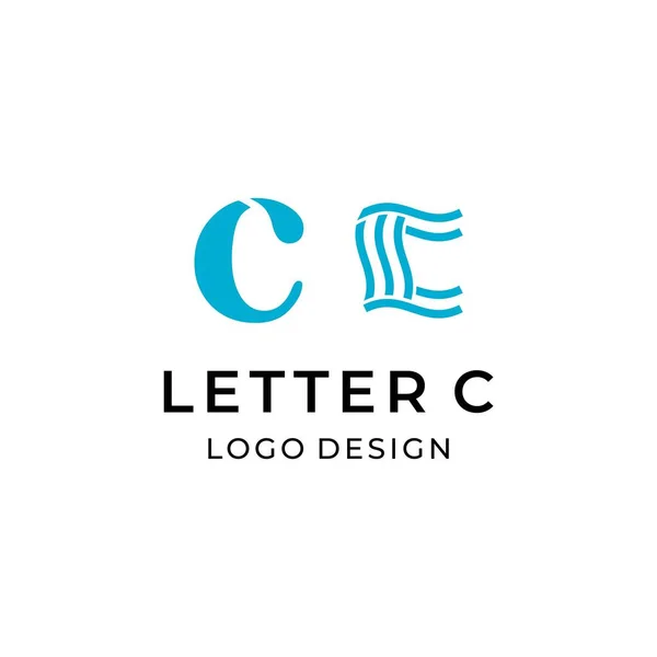 Temiz ve modern logo açık mavi renkli C harfi. EPS10. Vektör.