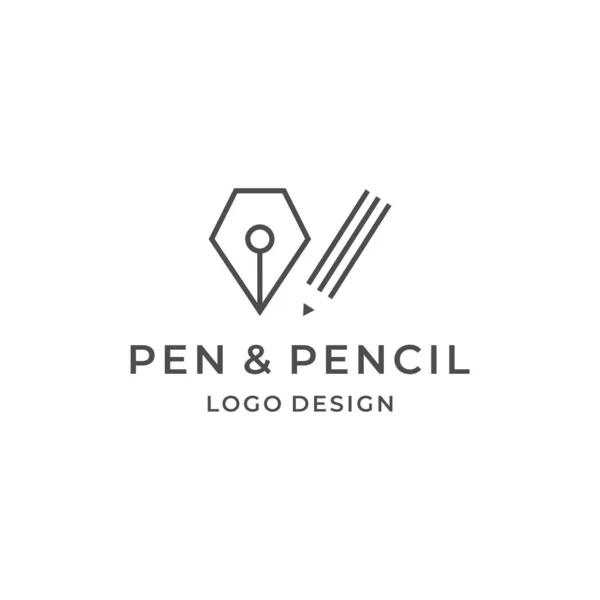 Een Clean Modern Logo Van Lichtgrijs Potlood Pen Eps10 Vector — Stockvector