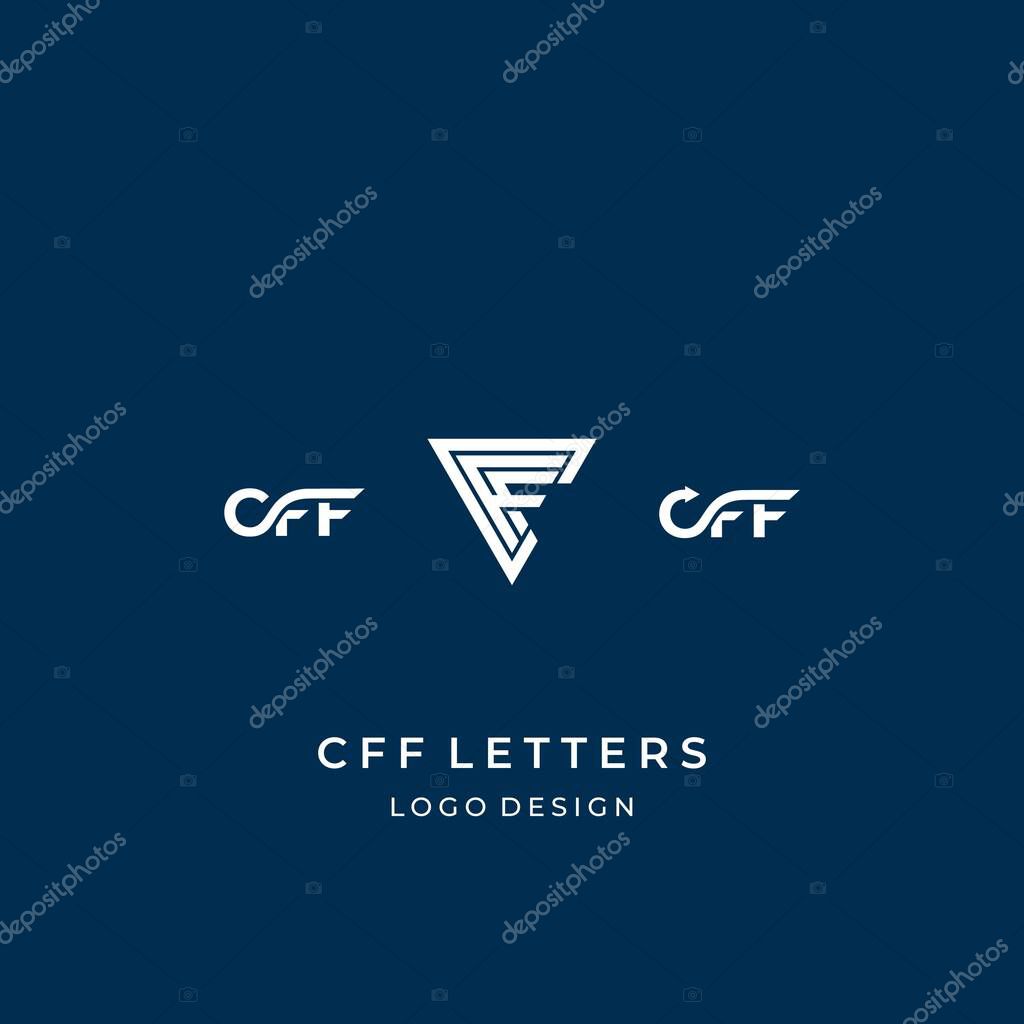 A modern and stylish logo about the letters CFF on a blue background.EPS10, Vector.