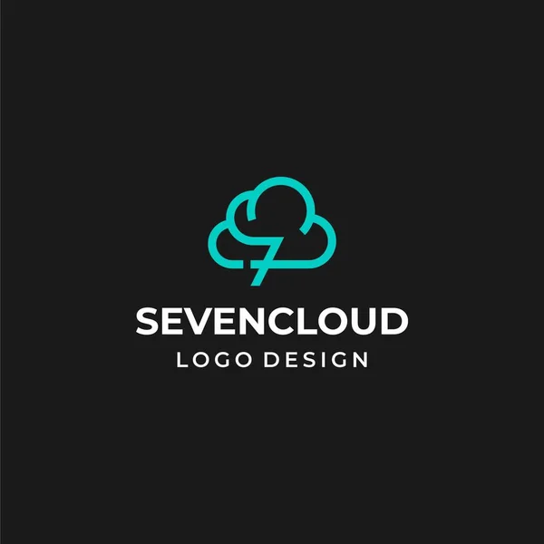 Modern Eenvoudig Logo Wolken Het Nummer Eps Vector — Stockvector