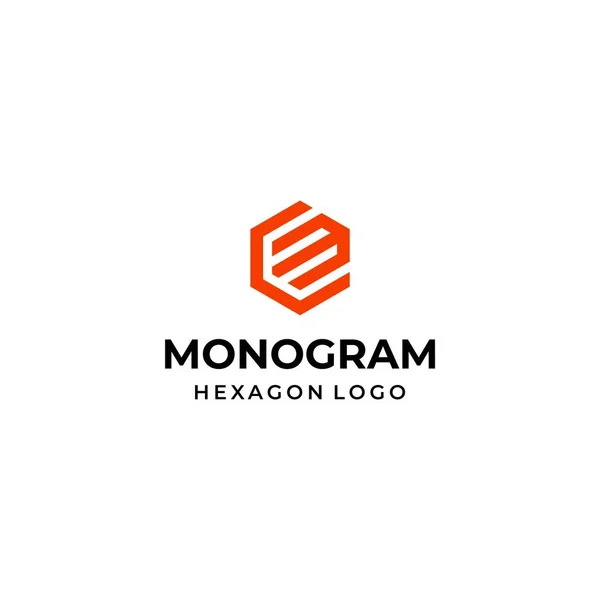 Logotipo Moderno Geométrico Monograma Letras Hexagon Eps Vector — Vector de stock