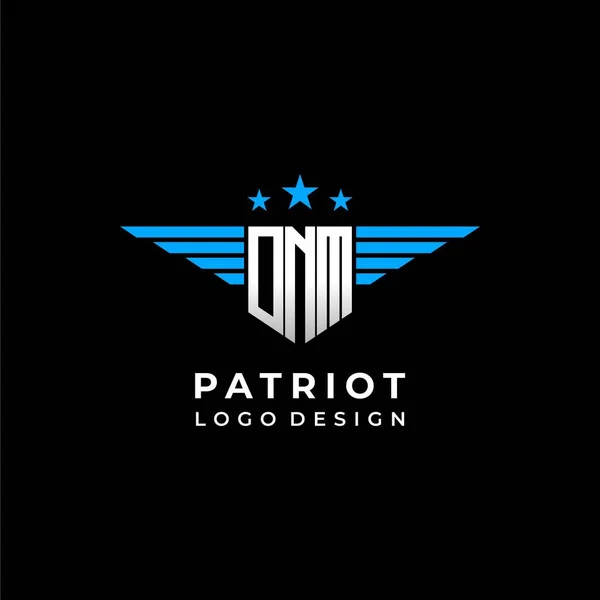 Bold Masculine Logo Patriotism Letters Dnm Eps Vector — Stock Vector
