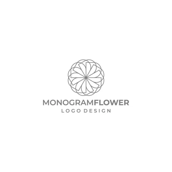 Luxurious Unique Logo Geometric Flower Designed Letter Eps10 Vector — Stockový vektor