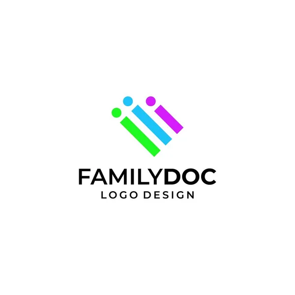 Ren Och Unik Logotyp Familj Och Dokument Eller Skriva Sammanfattning — Stock vektor