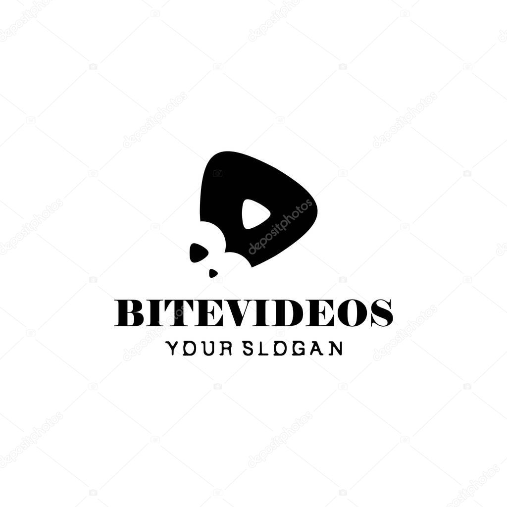 A very unique and original logo, a combination of video and bite icons.EPS10, Vector.