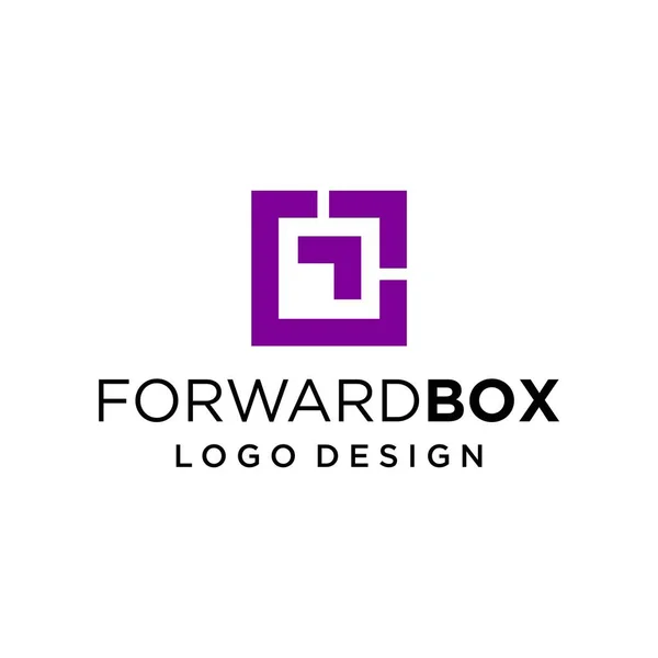 Bold Clear Logo Box Forward Icon Eps10 Vector — Stock Vector