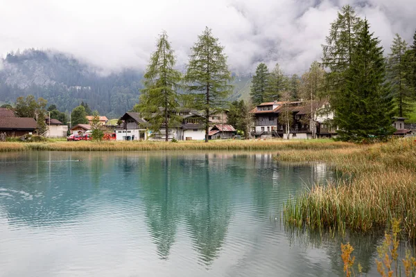 Kandersteg Suíça 2020 Vista Aldeia Kandersteg Lago Muggeseeli — Fotografia de Stock