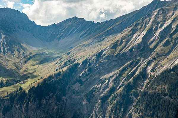 Kandersteg Schweiz 2020 Utsikt Över Bunderspitz Allmegrat Und Clyne Lohner — Stockfoto