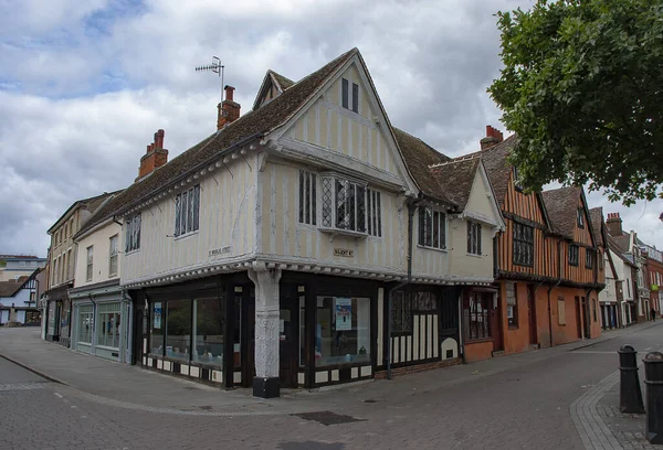 Ιστορικά Κτίρια Στην Silent Street Στο Ipswich Ηνωμένο Βασίλειο — Φωτογραφία Αρχείου