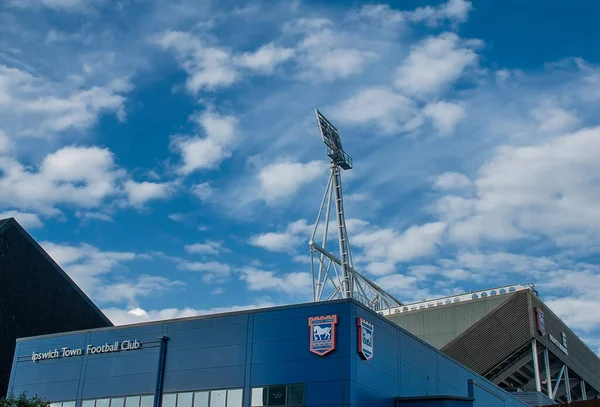 Blue Sky Scattered White Clouds Portman Road Home Ipswich Town — Stock Photo, Image