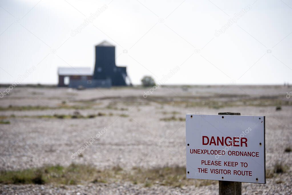 Abandoned military infrastructure at Orford Ness in Suffolk, UK