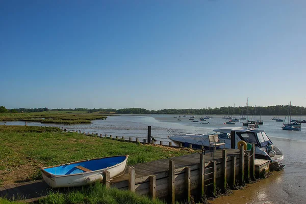 Tidig Morgon Vid Floden Deben Suffolk Storbritannien — Stockfoto