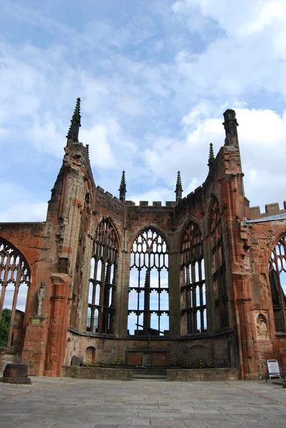 Ruinerna Coventry Katedralen Som Förstördes Bombningarna Staden 1940 — Stockfoto