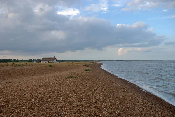 Isolated Hamlet Shingle Street Suffolk Coast — Stock Photo, Image