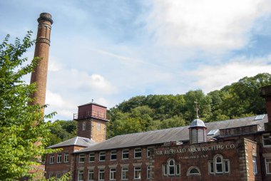 Derbyshire, İngiltere yakınlarındaki tarihi Masson Mills.