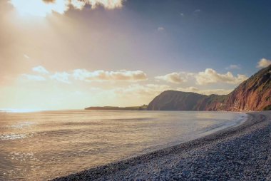 Devon, İngiltere 'de Exmouth yakınlarındaki Jurassic Sahili.
