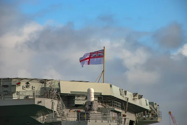 Portaaviones Royal Navy Hms Queen Elizabeth Ro8 Atracó Portsmouth Reino — Foto de Stock