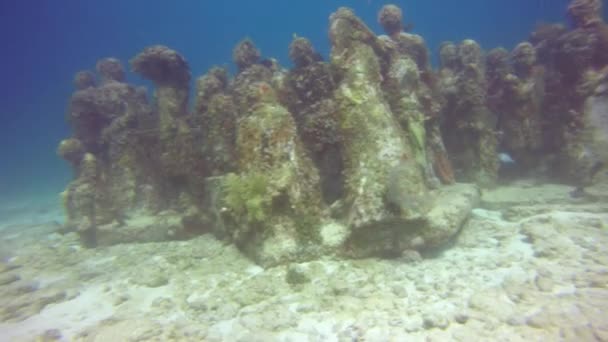 Musa Museum Underwater Art Isla Mujeres Nära Cancun Mexiko — Stockvideo