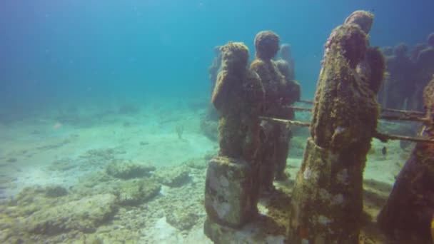 Musa Museo Arte Submarino Isla Mujeres Cerca Cancún México — Vídeo de stock