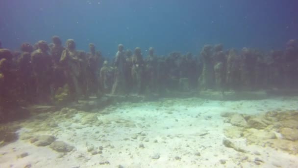 Musa Музей Підводного Мистецтва Острові Мухерес Поблизу Канкуна Мексика — стокове відео