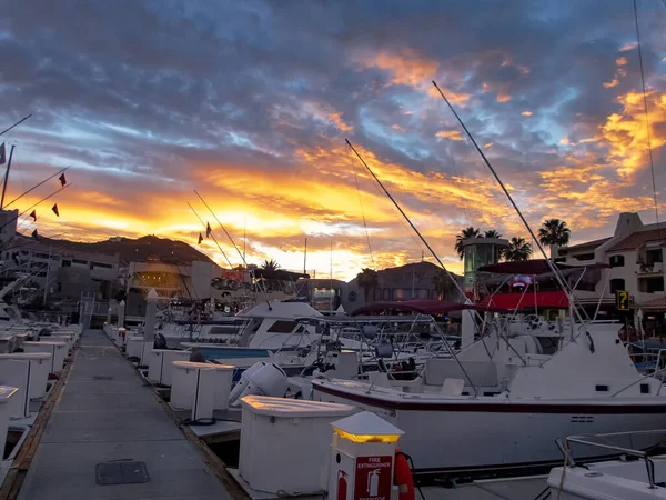 Západ Slunce Nad Přístavem Cabo San Lucas Mexiko — Stock fotografie