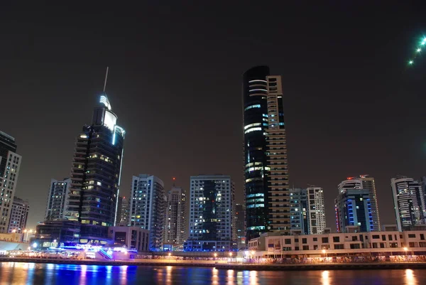 Dubai Marina Éjjel Egyesült Arab Emírségekben — Stock Fotó