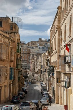 Valletta, Malta 'da dar sokaklar ve binalar