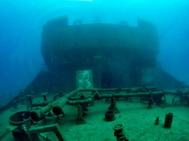 The wreck of the Um El Faroud off the coast of Malta clipart