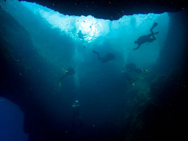 Das Blaue Loch Auf Gozo Malta — Stockfoto