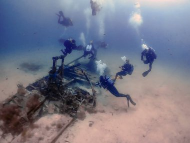 Malta 'da İkinci Dünya Savaşı' ndan kalma bir Beaufighter uçağının enkazı.