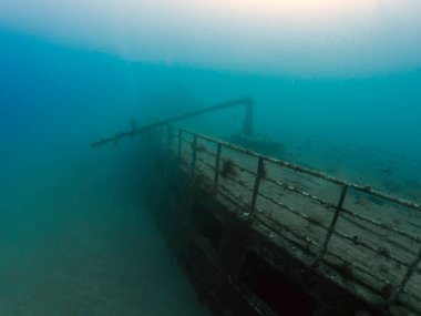 Gozo, Malta yakınlarındaki MV Karwela enkazı.