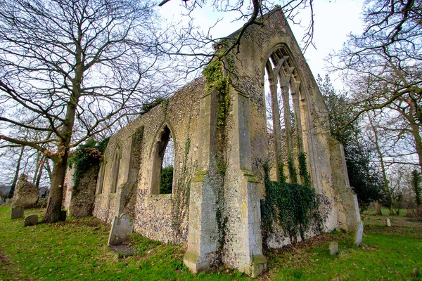 Zřícenina Kostela Marie Století Tivetshallu Norfolk Velká Británie — Stock fotografie