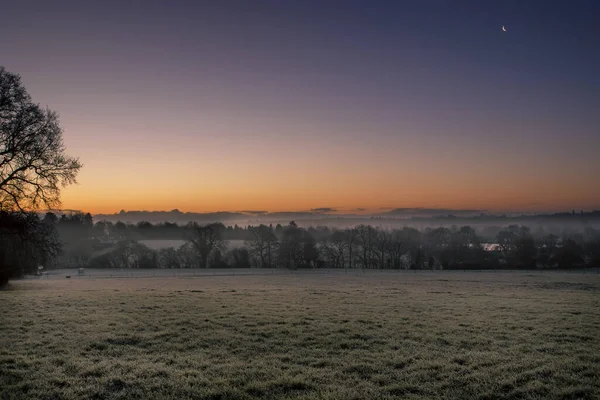 Sunrise Dedham Vale Rural Suffolk — Stock Photo, Image
