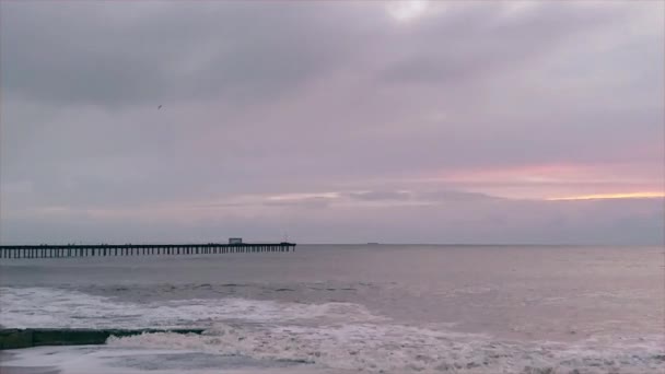 Sonnenaufgang Über Der Nordsee Felixstowe Suffolk Großbritannien — Stockvideo