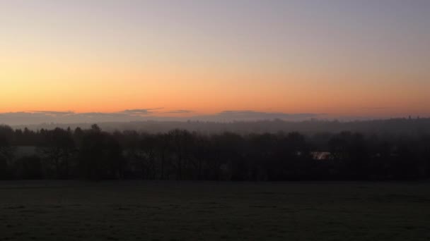 Winter Sunrise Dedham Vale Suffolk Essex Border — Stock Video