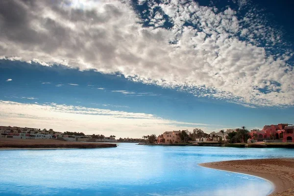 Grachten Badplaats Gouna Egypte — Stockfoto