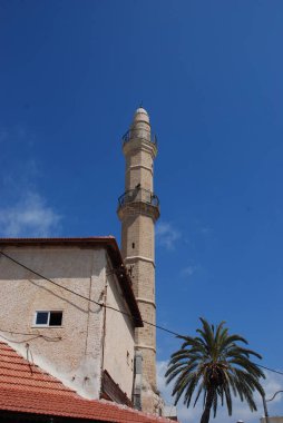 Eski Jaffa 'daki bir caminin minaresi, Tel Aviv, İsrail