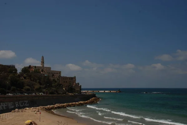 Uitzicht Het Strand Bij Het Oude Centrum Van Jaffa Tel — Stockfoto