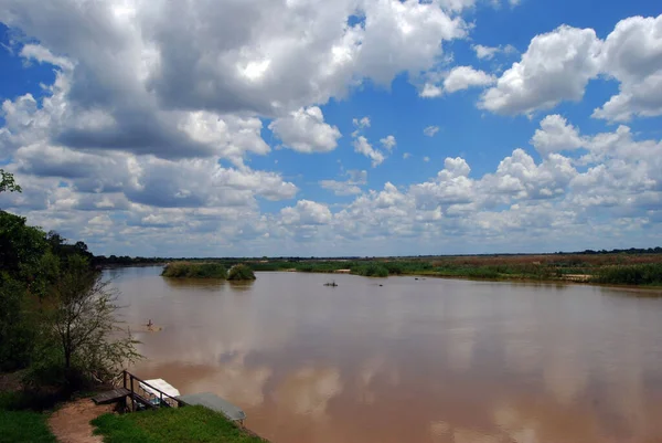 Lago Perto Rio Rufiji Reserva Selous Game Tanzânia — Fotografia de Stock